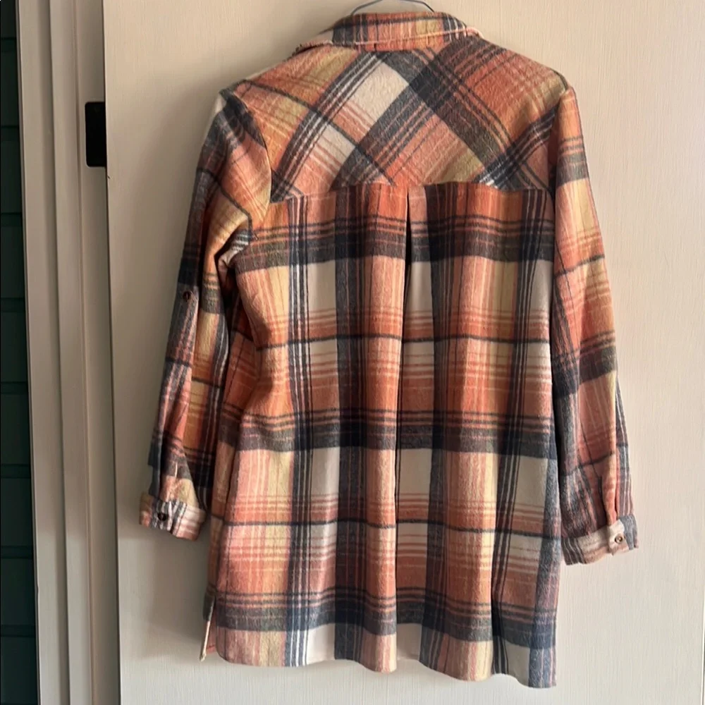 Plaid Button-Up Shacket - Picture 2 of 2